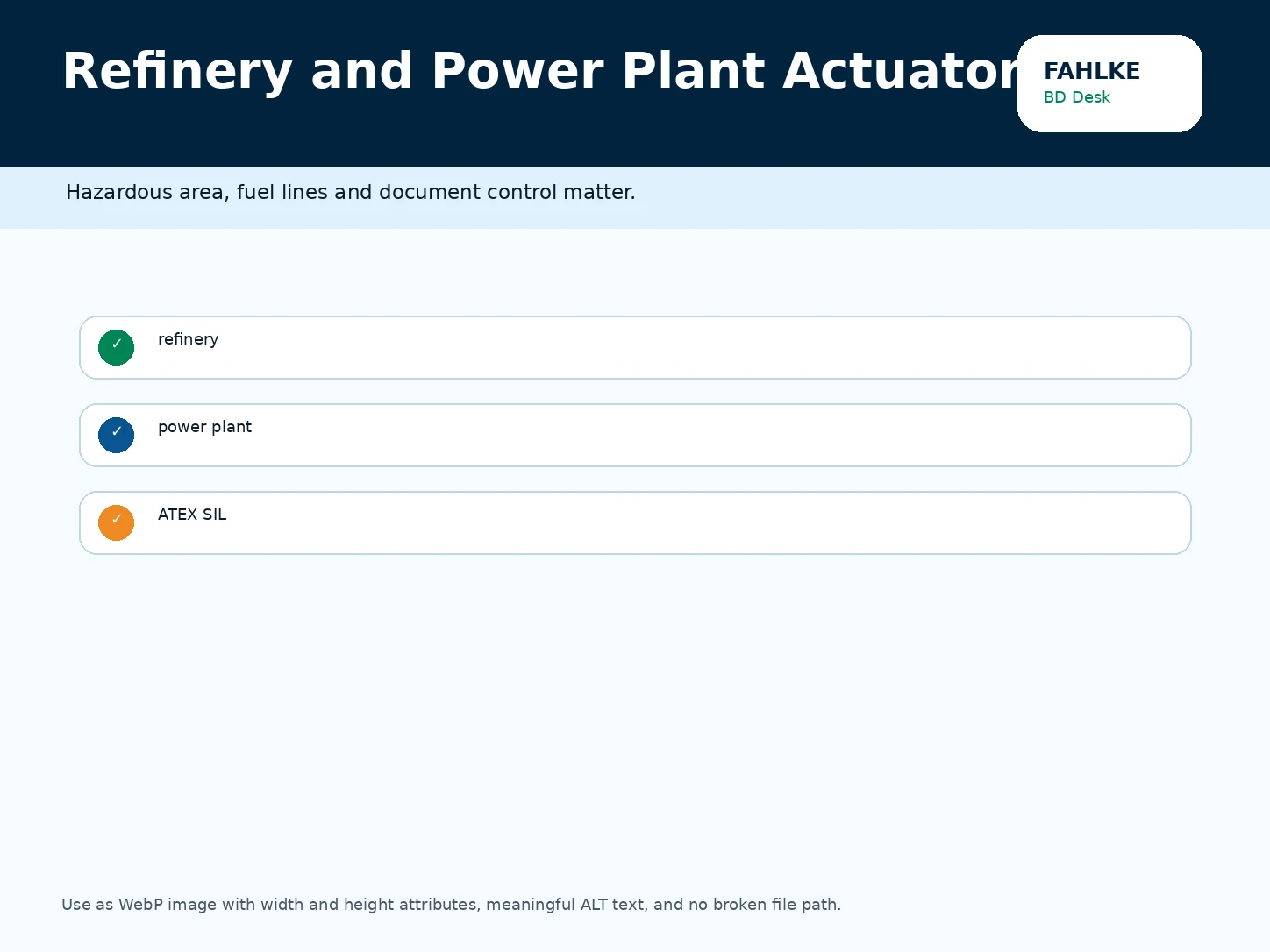 FAHLKE Type Actuator Discussion for Refinery and Power Plant Buyers image for FAHLKE Bangladesh