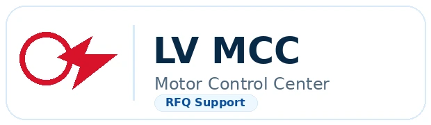 LV MCC motor control center logo badge for Bangladesh industrial spare parts supplier