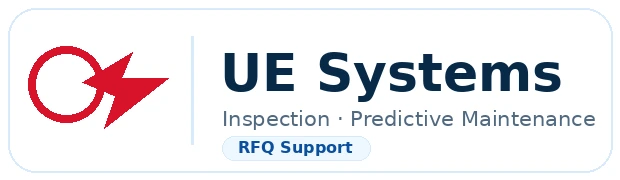 UE Systems inspection / predictive maintenance logo badge for Bangladesh industrial spare parts supplier