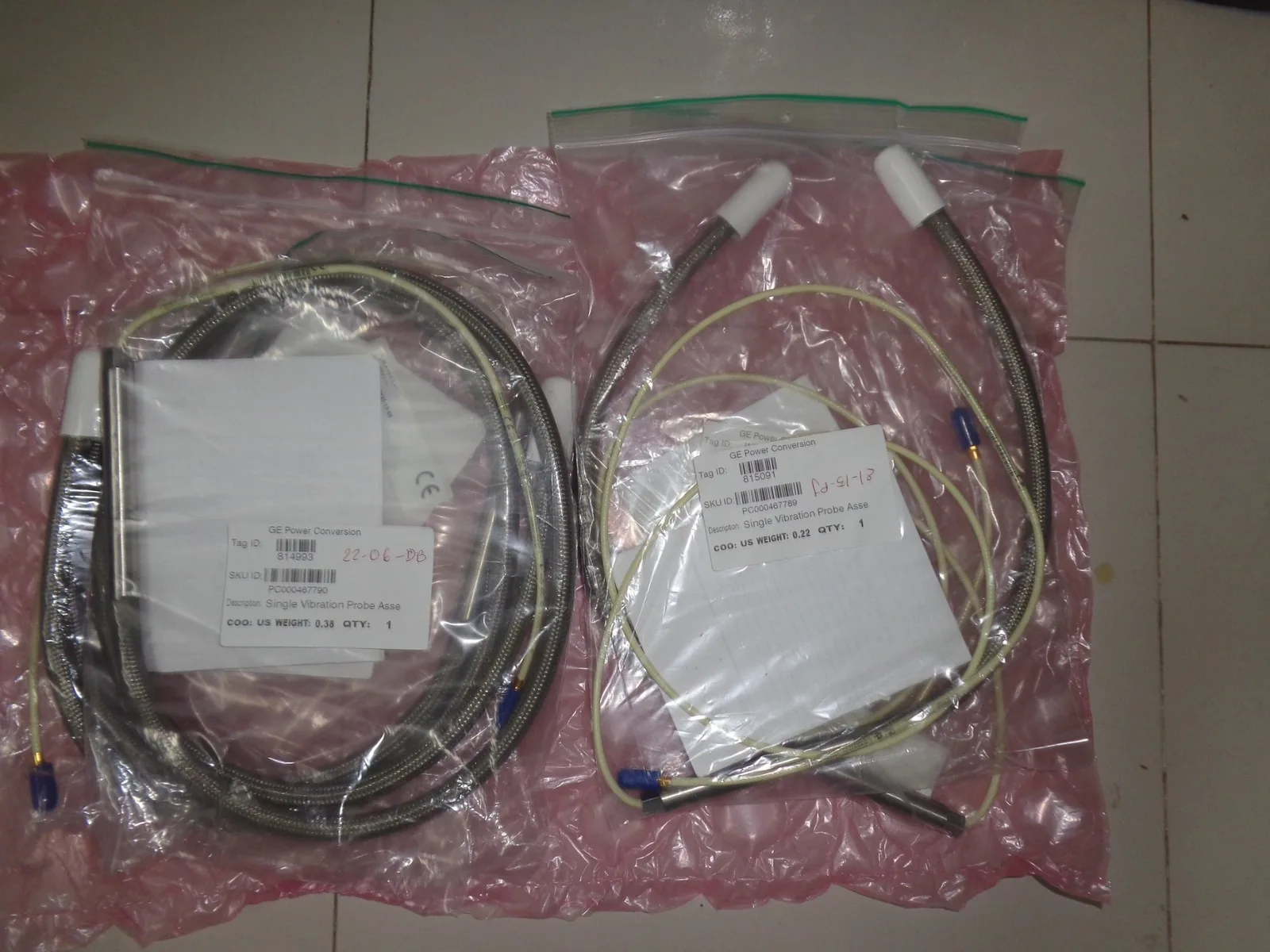 Bently Nevada single vibration probe assembly stainless braided cable supplied goods evidence for rotating equipment monitoring by Impro Solutions Bangladesh and Impro Solutions UK.
