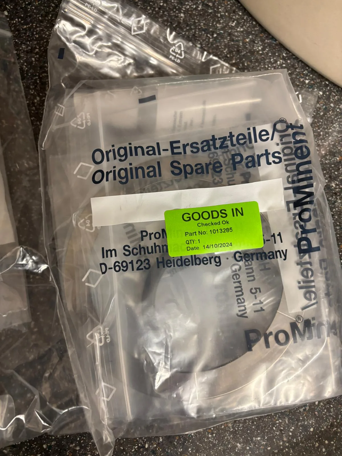 ProMinent 1013285 spare part seal kit dosing pump original supplied goods evidence for water treatment / chemical dosing by Impro Solutions Bangladesh and Impro Solutions UK.