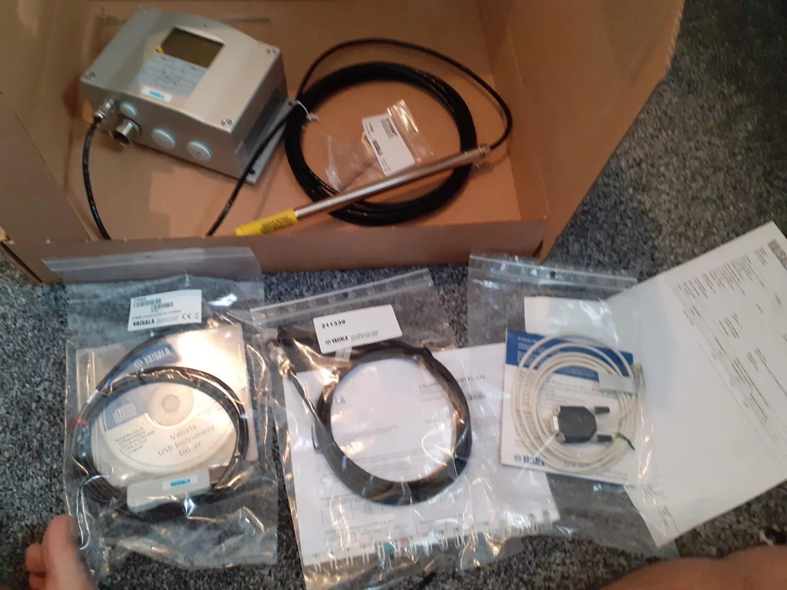 Vaisala humidity transmitter kit probe usb cables supplied goods evidence for instrumentation / humidity measurement by Impro Solutions Bangladesh and Impro Solutions UK.