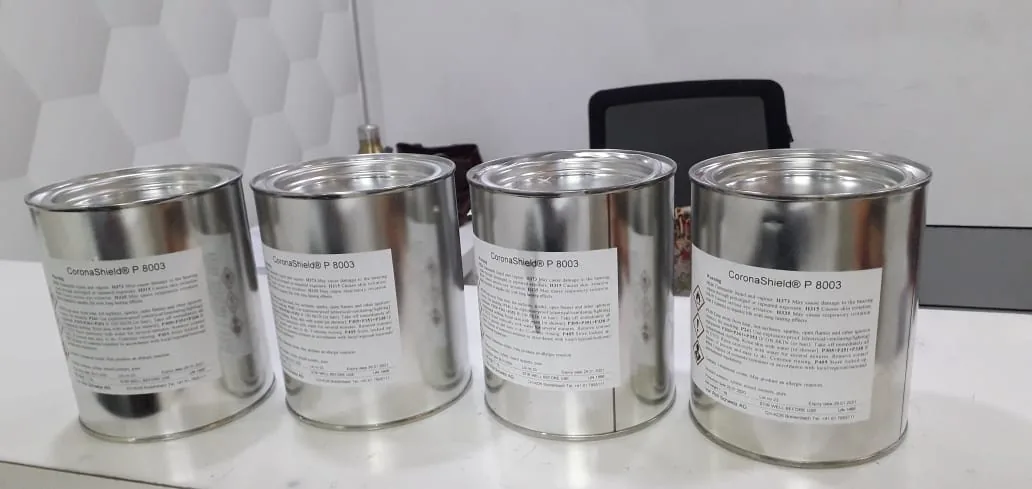 Von Roll coronashield p 8003 insulating varnish set supplied goods evidence for electrical insulation materials by Impro Solutions Bangladesh and Impro Solutions UK.