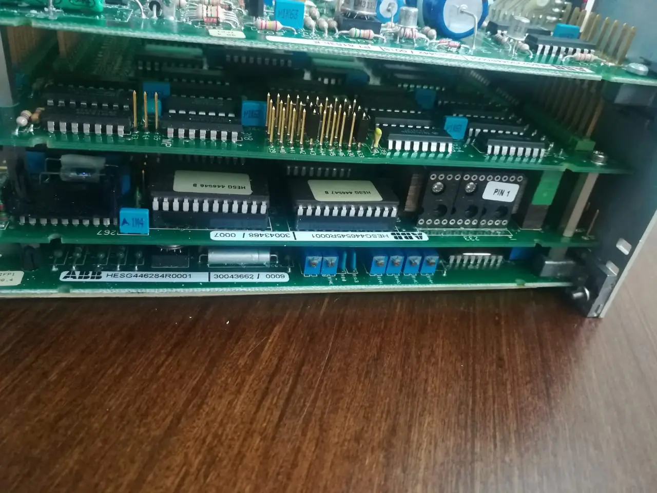 Side view of ABB Procontrol K multiboard controller assembly