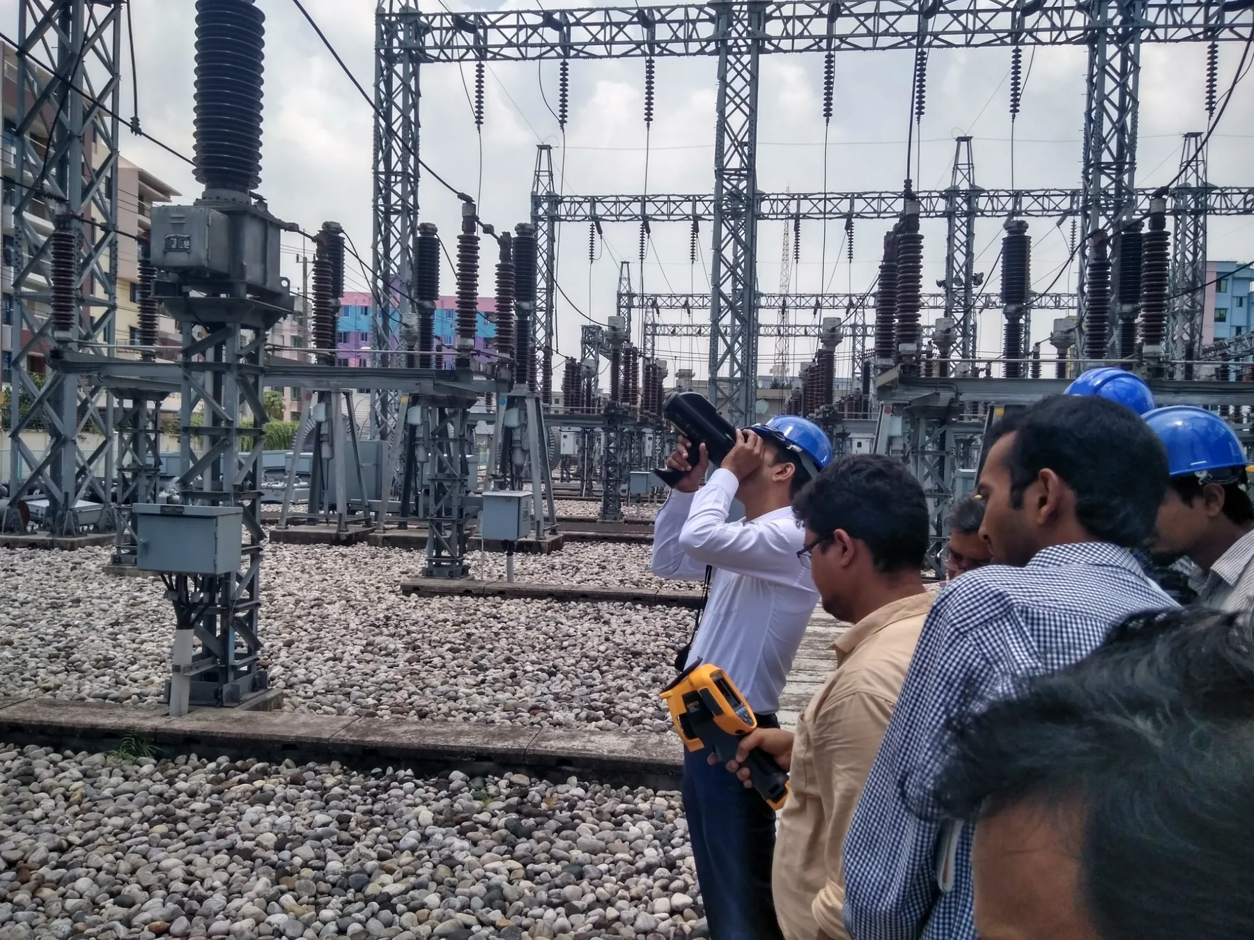 Fluke thermal imager field demonstration with PGCB maintenance team at a Chattogram substation
